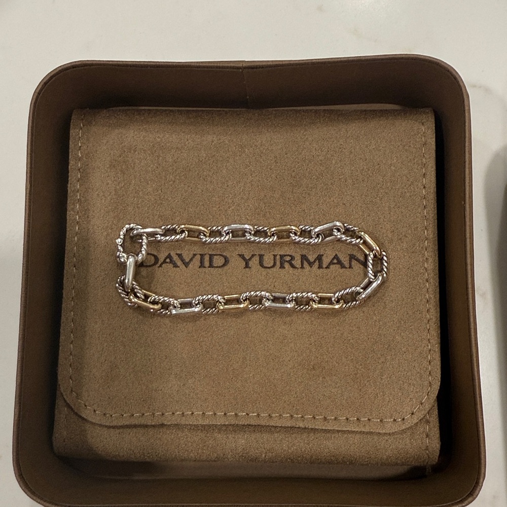 David Yurman Silver and Gold Chain Bracelet